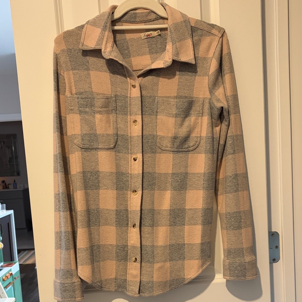 Faherty Beige and Gray Plaid Button-Down Shirt — Classic Plaid